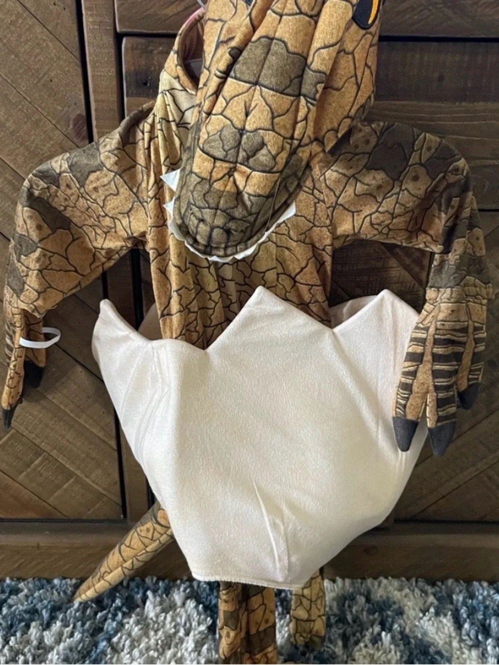 HalloweenCostumes.com Baby Dinosaur Costume 12-18M Brown T-Rex Hood Tail